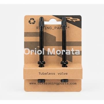 Black aluminum valve, conical base, 100 mm - Image 1