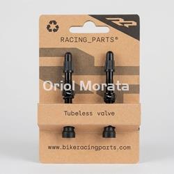 Black aluminum valve with conical base, 50 mm - Image 1