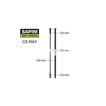 Sapim CX-Ray 14G Spoke -2-2.3/0.9-2 mm - Black - SL flat - Image 2