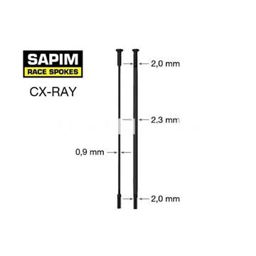 Sapim CX-Ray 14G Spoke -2-2.3/0.9-2 mm - Black - SL flat - Image 2