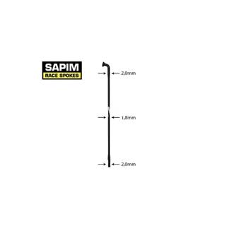 Sapim Race 14G Spoke - 2-1.8-2mm - Black - J-Bend - Image 1