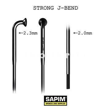 Sapim Strong 14G Spoke - 2.35-2mm - Black - J-Bend - Elbow - Image 1