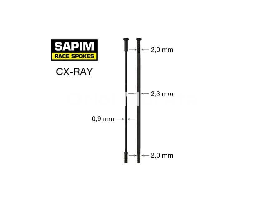 Radio Sapim CX-Ray 14G -2-2.3/0.9-2 mm - Negro - plano SL - Imagen 2