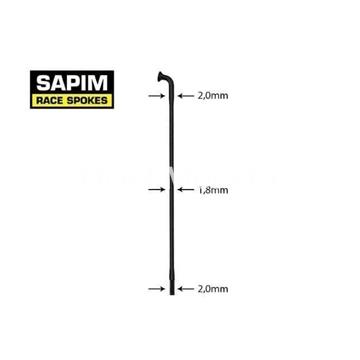 Radio Sapim Race 14G - 2-1.8-2mm - Negro - Imagen 1