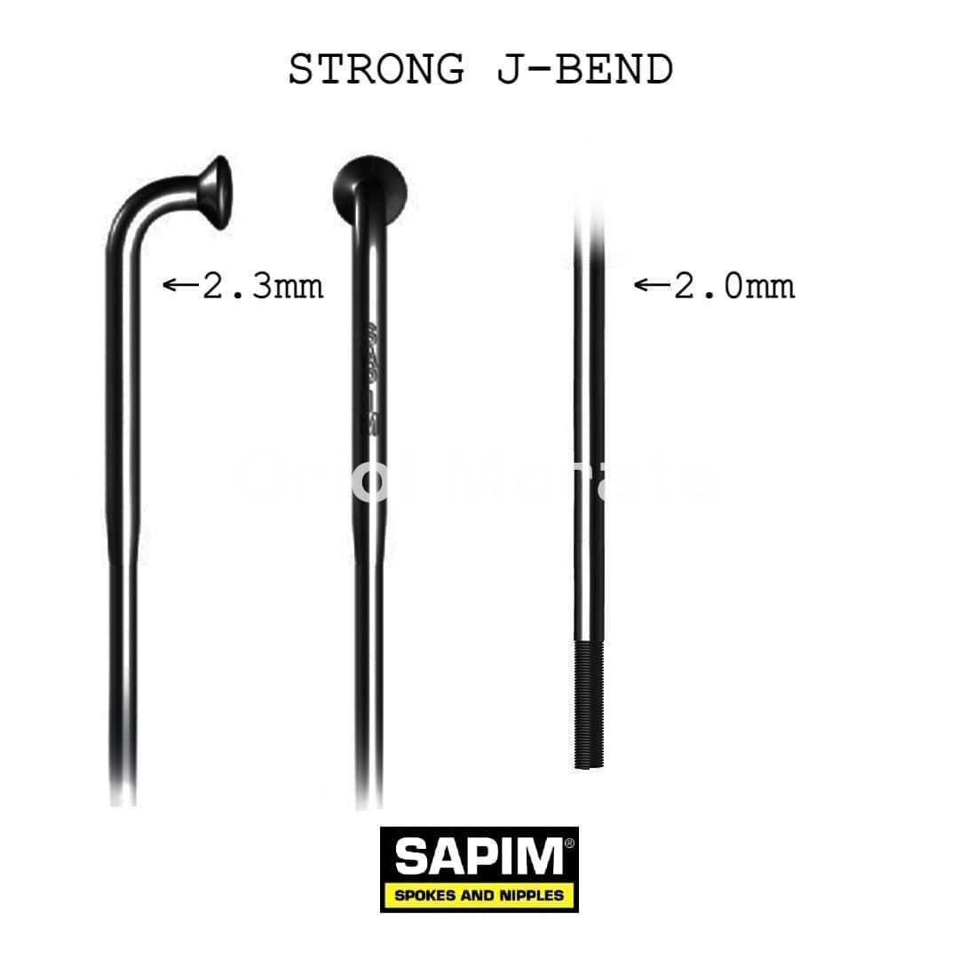 Radio Sapim Strong 14G - 2,35-2mm - Negro - J-Bend - Codo - Imagen 1
